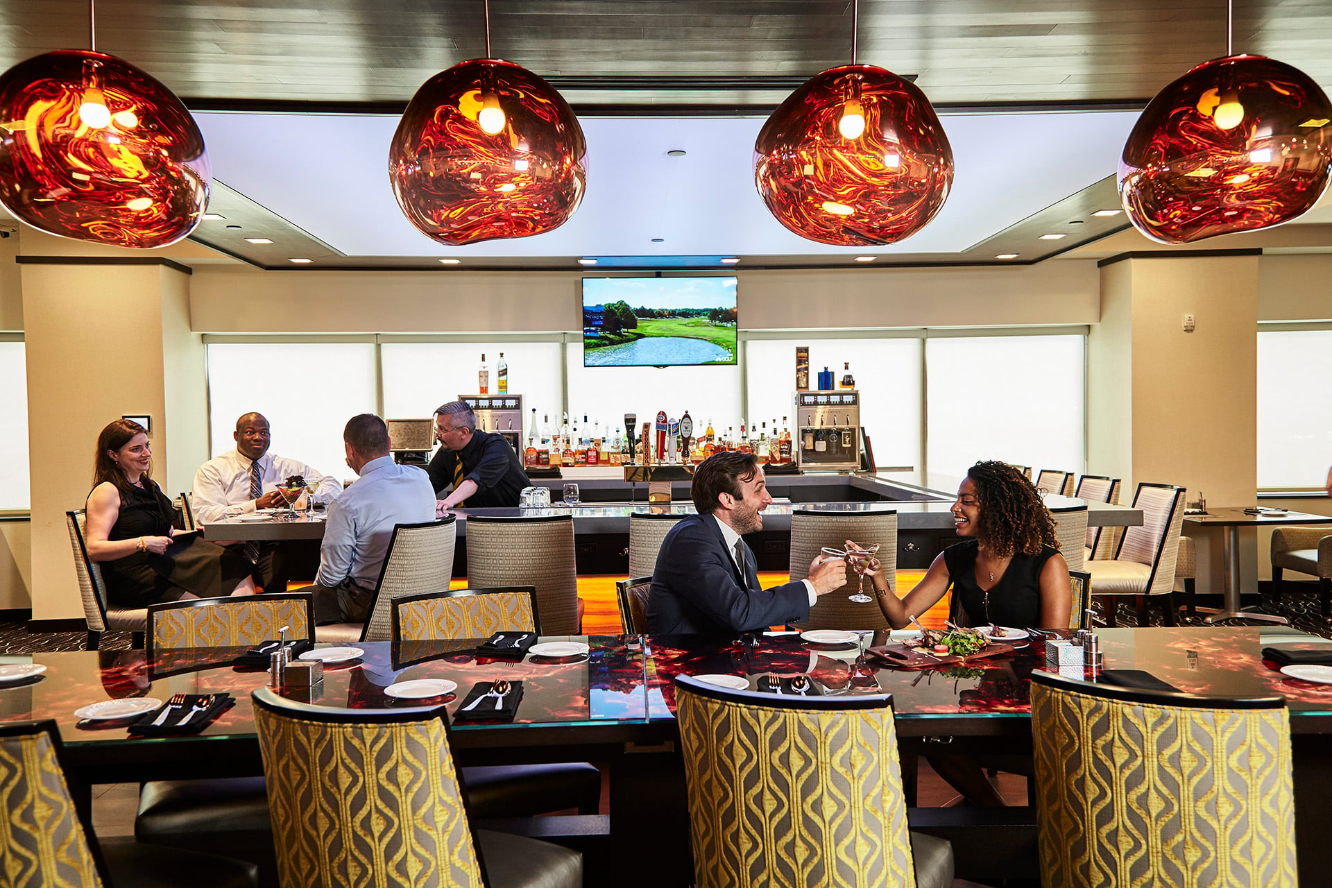 Rivers Club - Members in the Hearth Bar